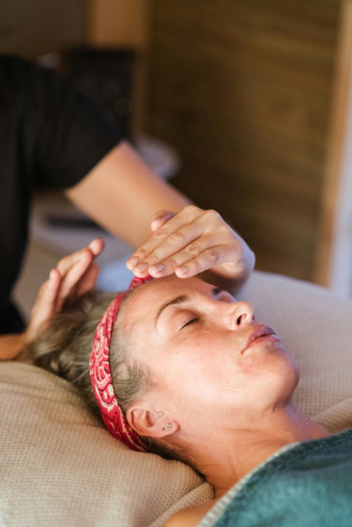 woman receiving reiki